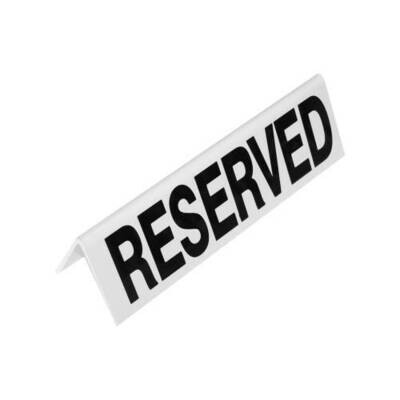 Reserved Table Sign Plastic - (White)