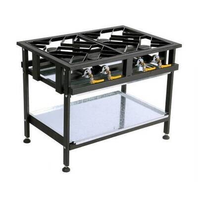 Boiling Table Gas - Commercial - 4 Burner Staggered
