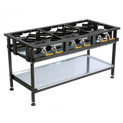 Boiling Table Gas - Commercial - 6 Burner Staggered