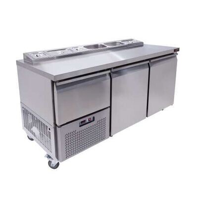 Under Bar With Pizza Top - 3 And Half Door Solid Door - 750mm