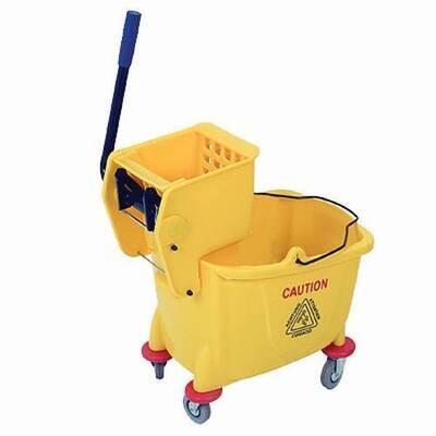 Plastic Bucket &amp; Wringer - (Yellow) 36 lt