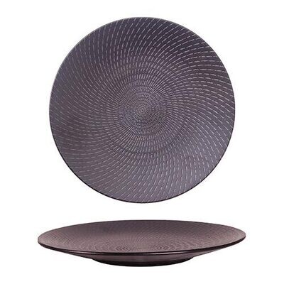 Black Swirl - Round Coupe Plate - 31cm (12)
