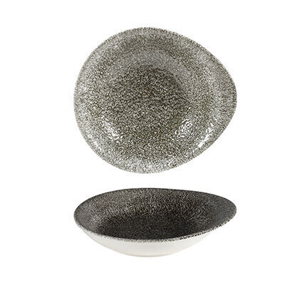 Raku Quartz Black - Round Dish - 16X14.5cm (12)