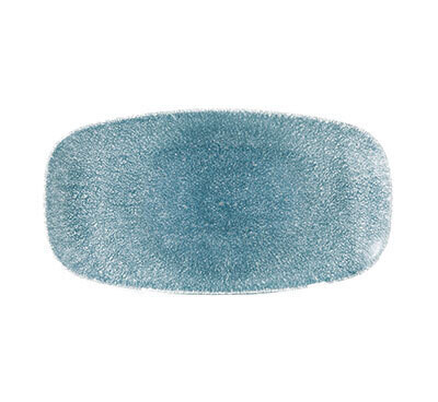 Raku Topaz Blue - Chefs&#39; Oblong Plate - 35.5 X 18.9cm (6)