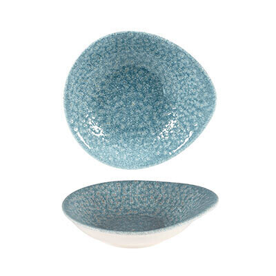 Raku Topaz Blue - Round Dish - 16X14.5cm (12)