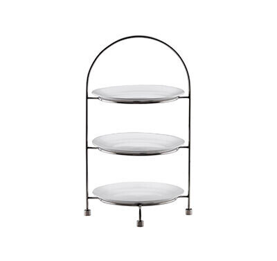 Tea Cake Stand 3 Tier - 18/10 S/Steel (27cm Plates Not Included) L256 X W256 X H421mm