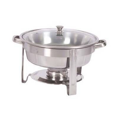 Chafing Dish Round With Glass Lid - Polished 4lt