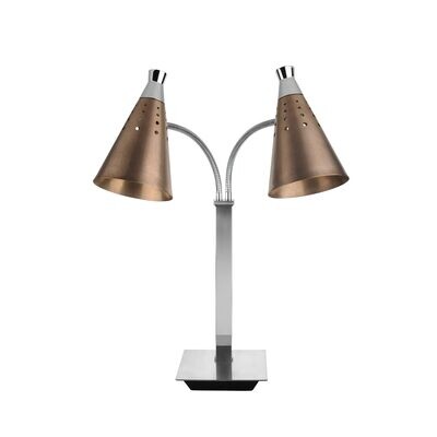 T-Collection Heating Lamp Stand Gooseneck 2-Light Bronze Vintage 110v &amp; 230v