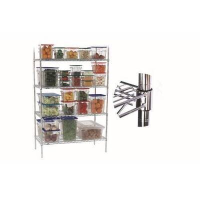 Shelving Unit Chromed - 4-Tier - 905 X 455 X 1830mm