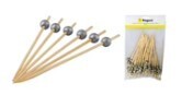 Regent bamboo disposable picks with silver beads 50PCS 150MM
