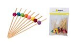 Regent bamboo disposable picks with coloured beads 50PCS 120MM