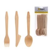 Regent bamboo disposable cutlery 18PCS 6 spoons 6 knives 6 forks