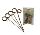 Regent bamboo disposable food pick ring design in black &amp; natural 50PCS