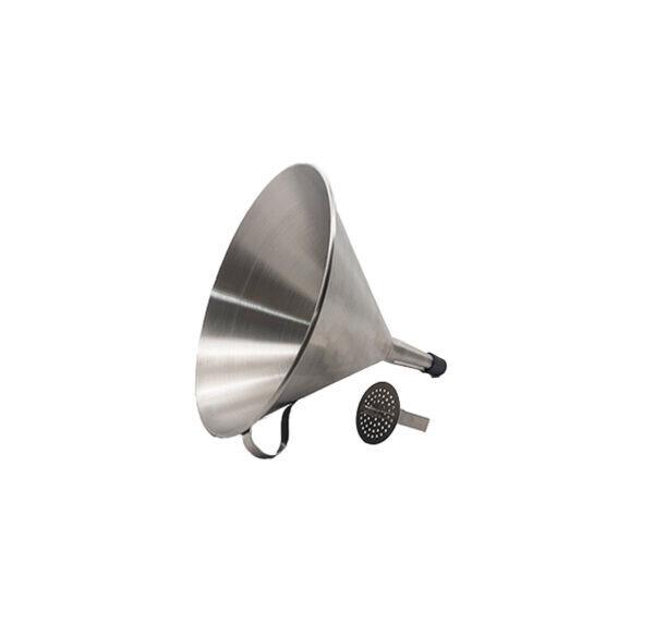 Funnel round s/steel with removable strainer - 200MM
