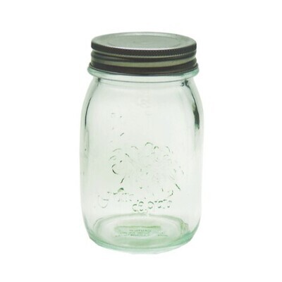 Embossed jar with silver lid 13CM - 500ML
