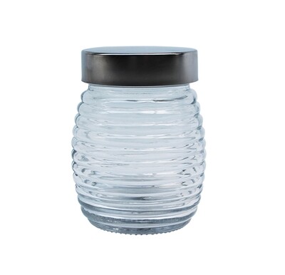 Beehive jar w/silver screw on lid 310ML