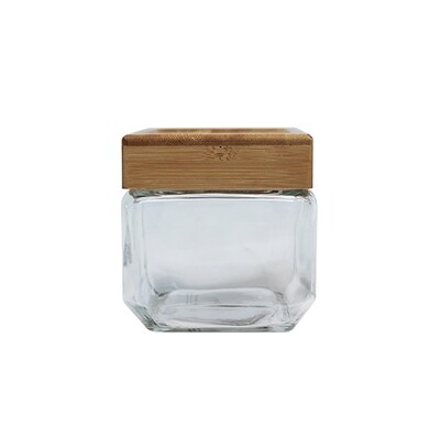 SQ jar w/wooden lid - 780ML