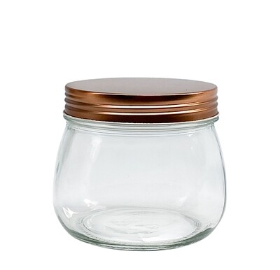 Rnd jar w/gold lid 9.5X9.5 - 450ML