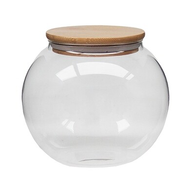 Round jar w/wooden lid 1.4LT