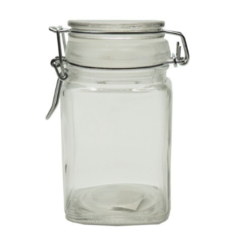 6Pack square cliptop jar 12X6CM 325ML