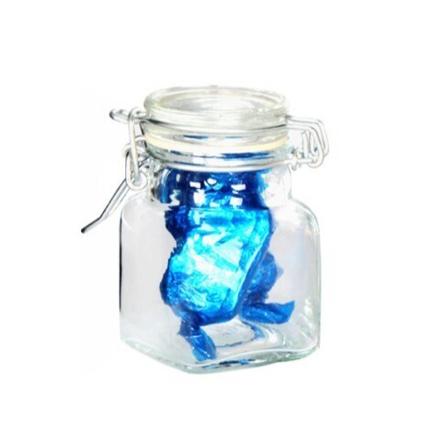 6Pack square jar cliptop 8.5X4.5CM 90ML