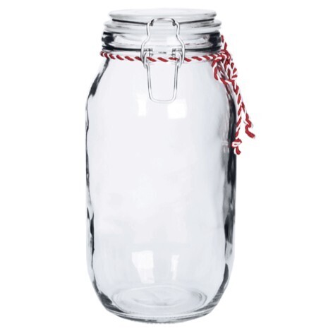 Candy stiped cliptop jar sml 26X13CM 2.2LT