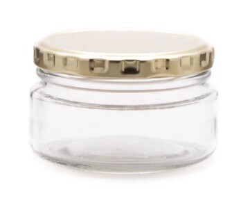 Consol glass dip jar 200ML with gold lid