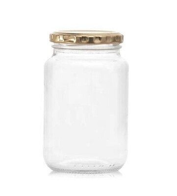 Consol glass round jar 375ML with gold lid