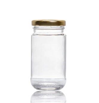 Consol glass sheer jar 125ML with gold lid