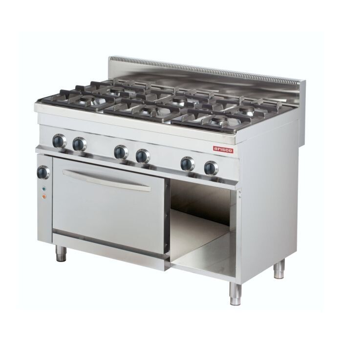 ARISCO 6 burner gas cooking range with electric convection oven - 700 series
