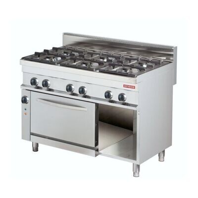 ARISCO 6 burner gas cooking range with electric convection oven - 700 series