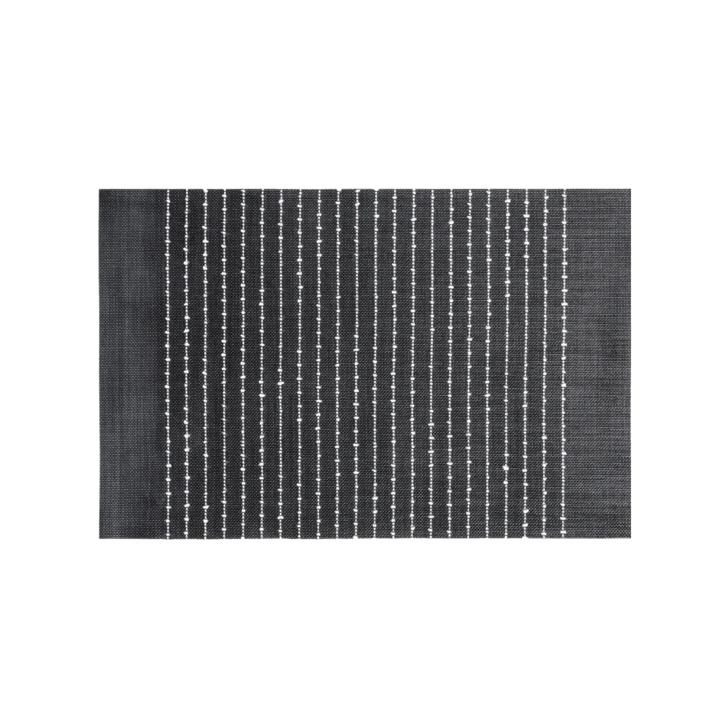 REGENT PLACE MATS BLACK PVC WITH WHITE STRIPED COTTON WEAVE, (300X450MM)