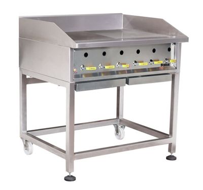 HEAVY DUTY – GRILLERS – FLOOR STANDING – HALF FLAT GRILL/HALF RIBBED TOP – GAS – 90