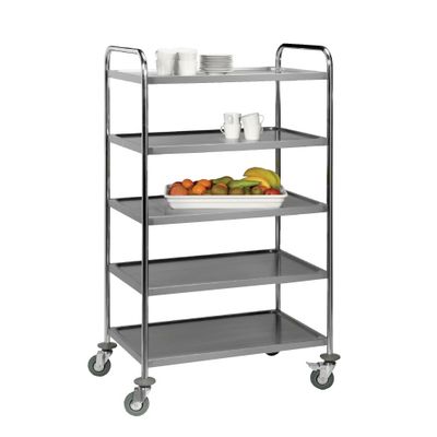 TEA TROLLEYS – S/STEEL – 5 SHELF