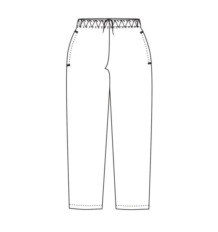 CHEF UNIFORM – BAGGIES BLACK – X LARGE – DRAWCORD