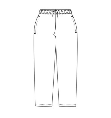 CHEF UNIFORM – BAGGIES BLACK – X LARGE – DRAWCORD