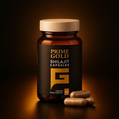 Prime Gold Shilajit – 60 Vegan Cap | Pure Mineral Resin Extract