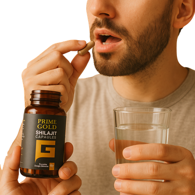 Prime Gold Shilajit – 60 Vegan Cap | Pure Mineral Resin Extract