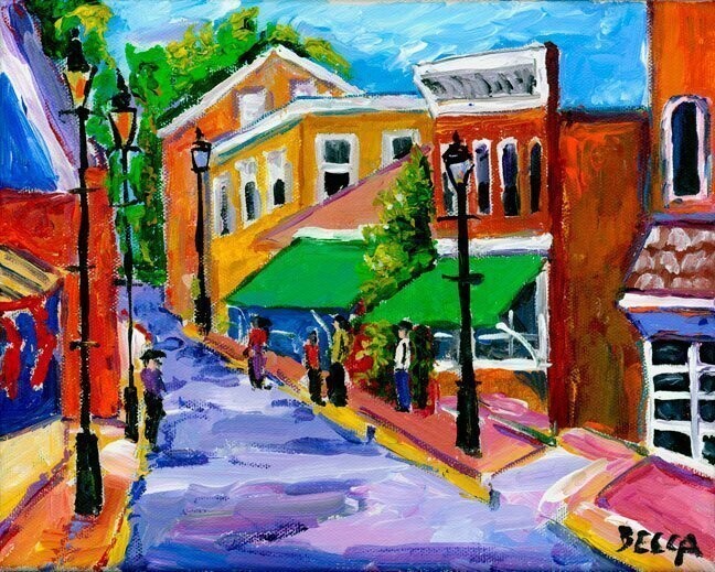 "Village with Purple Street" by Becca Speight