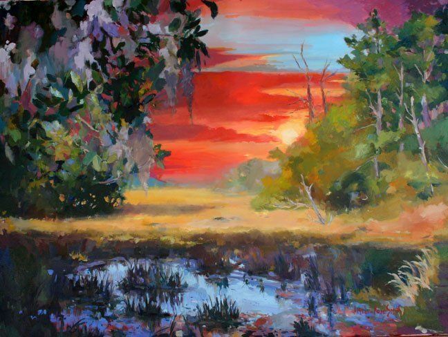 "John's Island Marsh Sunset" by Amelia Rose Smith.