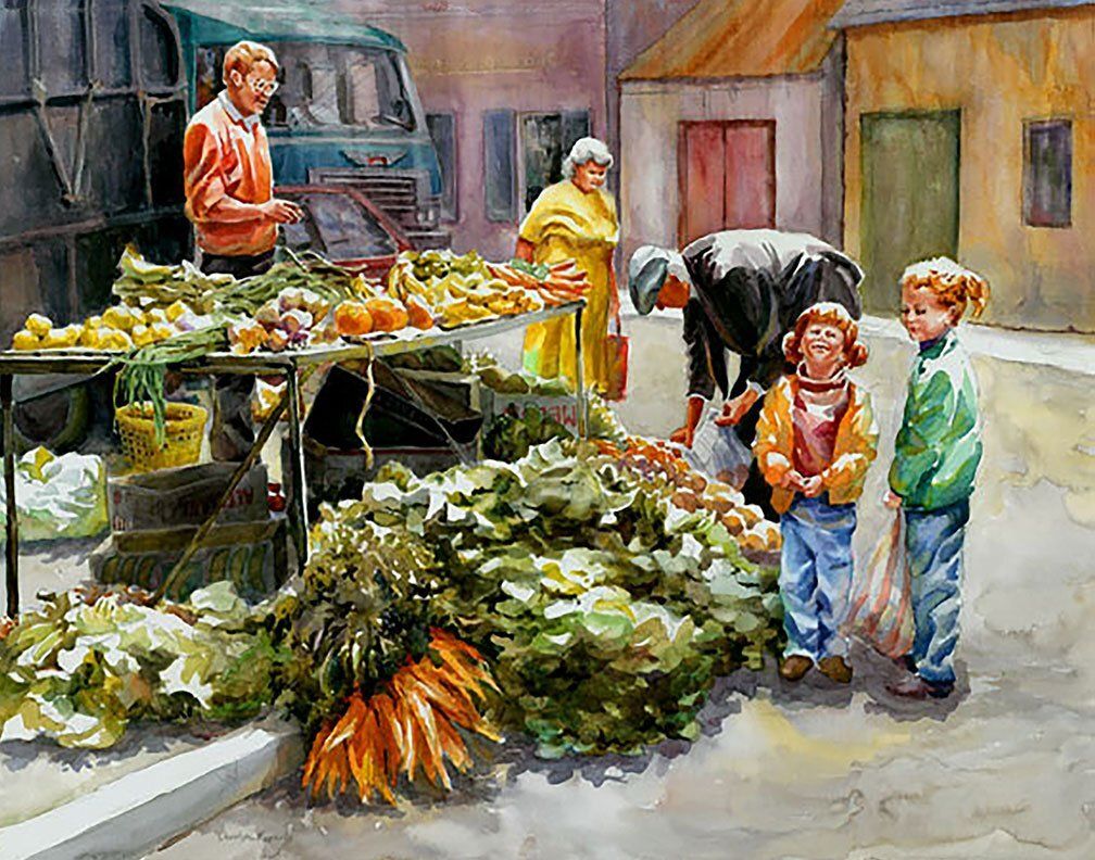 "Irish Market with Children" by Carolyn Epperly