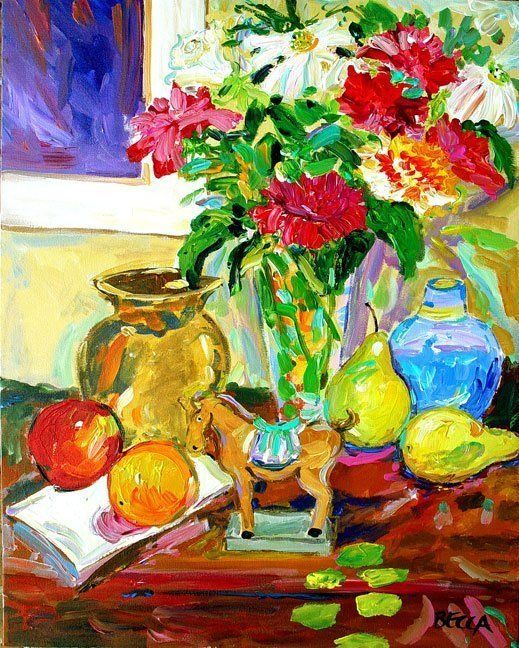 "Toy Horse and Flowers" by Becca