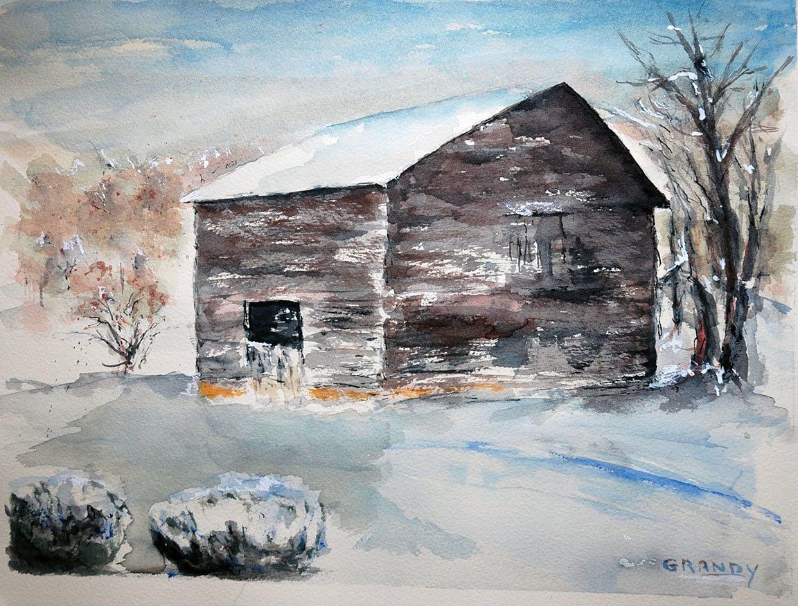 "Tobacco Barn in Winter" by Andrew Mance