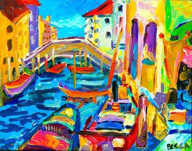"Venice Boat and Barge" by Becca
