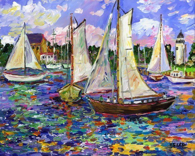 "Sailboats at Pointy Tower" by Becca