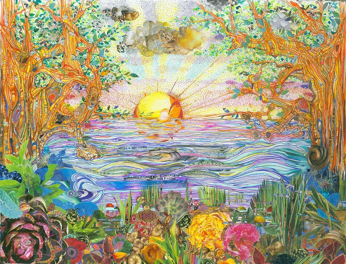 "Here Comes the Sun" Collage by Sharon Bartley