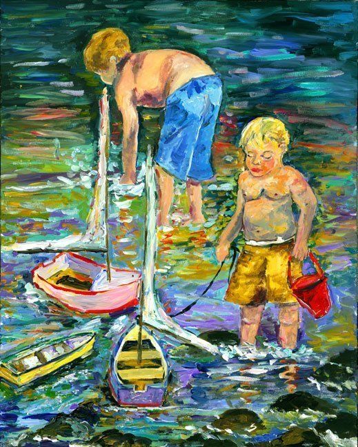 "Two Boys With Sailboats" by Becca