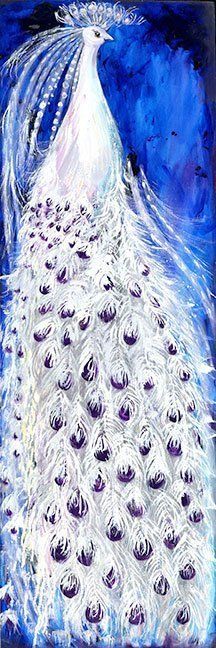 12x36 "Wedding Peacock 1" by Madison Latimer