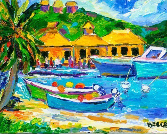 "Motor Skiffs at Resort" by Becca