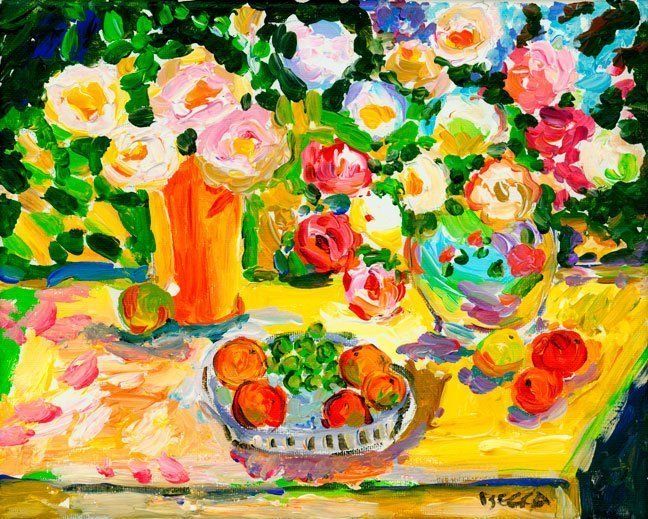 "Vases and Fruit Plate" by Becca